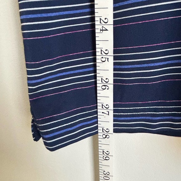 Under Armour Heat Gear High Stretch Striped Polo Shirt Navy Blue Men's Small - Picture 8 of 9